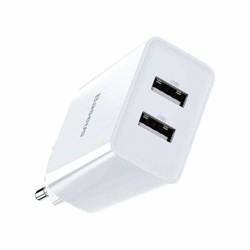 Сетевой зарядный блок питания 2USB Baseus Speed Mini (2.1A) 10,5 Вт