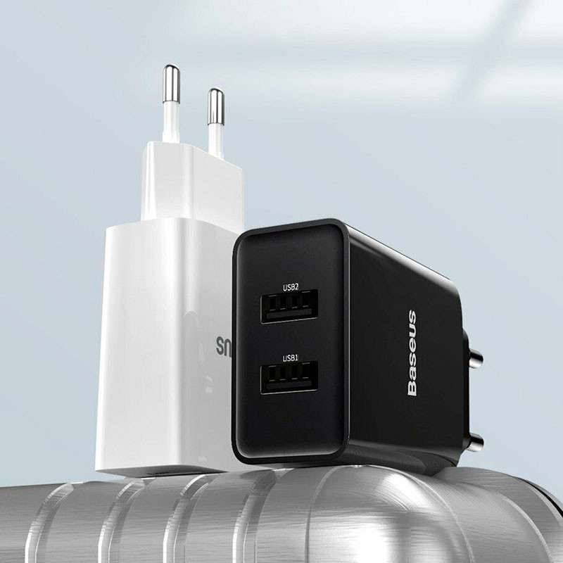 Сетевой зарядный блок питания 2USB Baseus Speed Mini (2.1A) 10,5 Вт