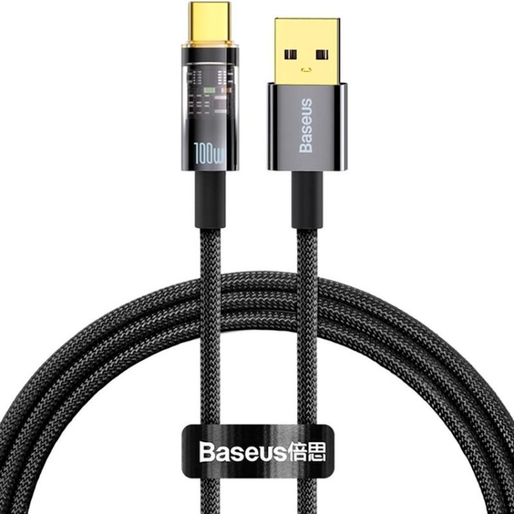 Провід Baseus Explorer Series Auto Power-Off USB Type-C 100 Ват (CATS000201) 1м