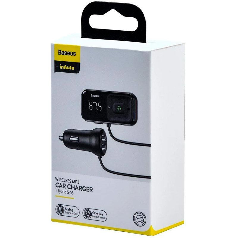 FM-модулятор Baseus T-Typed S16 Bluetooth MP3/Charger (CCTM-E01)