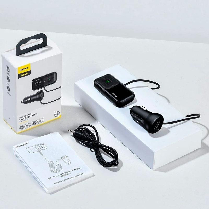 FM-модулятор Baseus T-Typed S16 Bluetooth MP3/Charger (CCTM-E01)