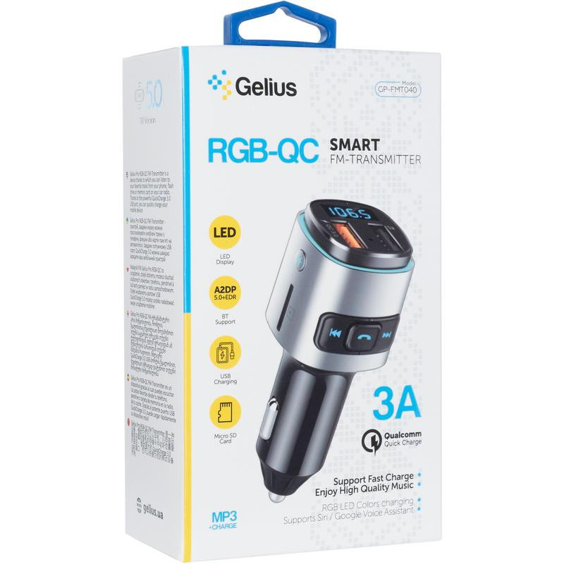 FM модулятор Gelius Pro RGB-QC GP-FMT040