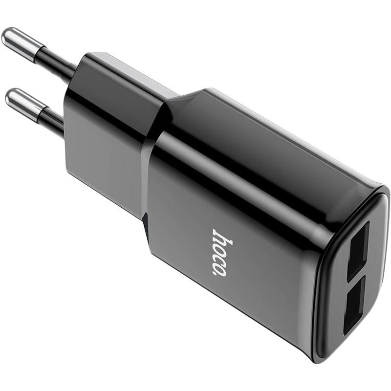 Зарядное устройство от сети Hoco C88A 2USB + кабель USB/Lightning 2.4A