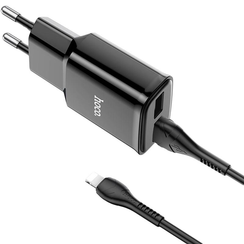 Зарядное устройство от сети Hoco C88A 2USB + кабель USB/Lightning 2.4A