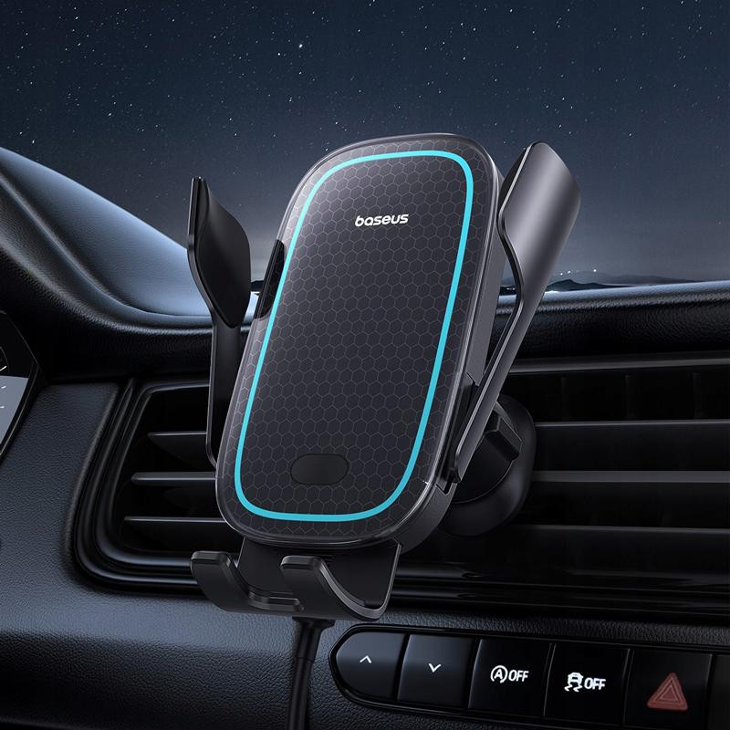 Автомобильный держатель с беспроводной зарядкой Baseus Milky Way Pro 15W