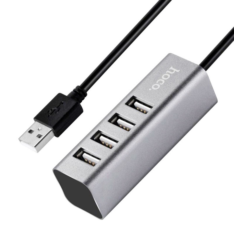 Хаб (адаптер) USB-HUB HOCO HB1 4 USB Серый