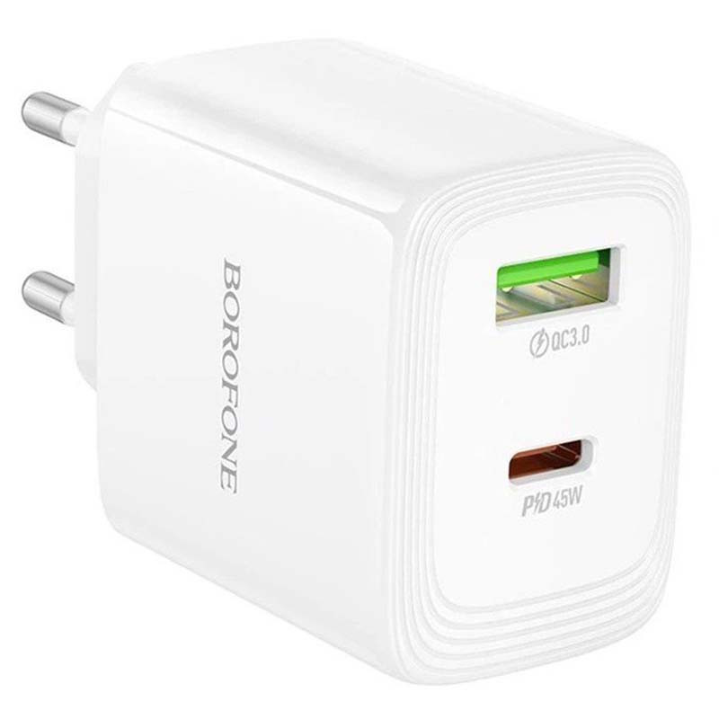Зарядное устройство от сети Borofone 45W BN30 USB/USB-C, белый