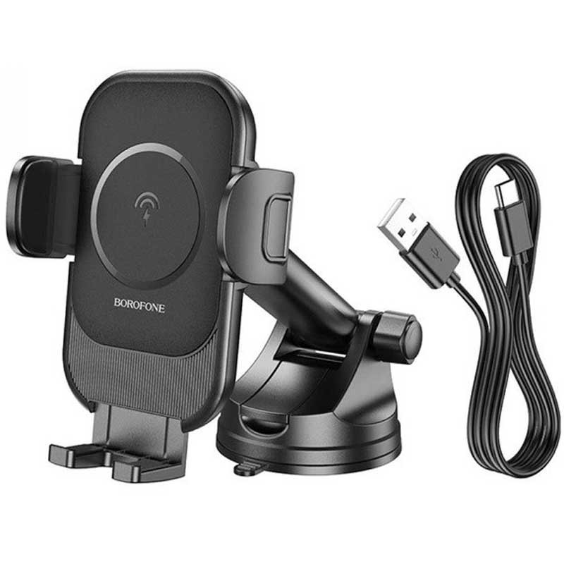 Держатель Borofone BH203 Blue Charm с беспроводной зарядкой 15W
