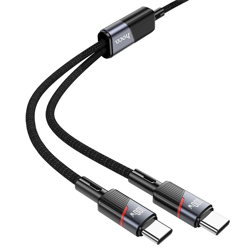 Кабель Hoco U139 Monte Type-C to Type-C 100Вт 1,2 м (черный)